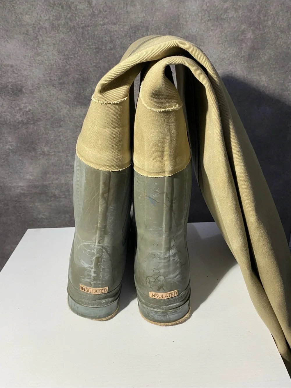 Hodgman Insulated Canvas Hip Waders Mens Size 10 Green Fishing Boots